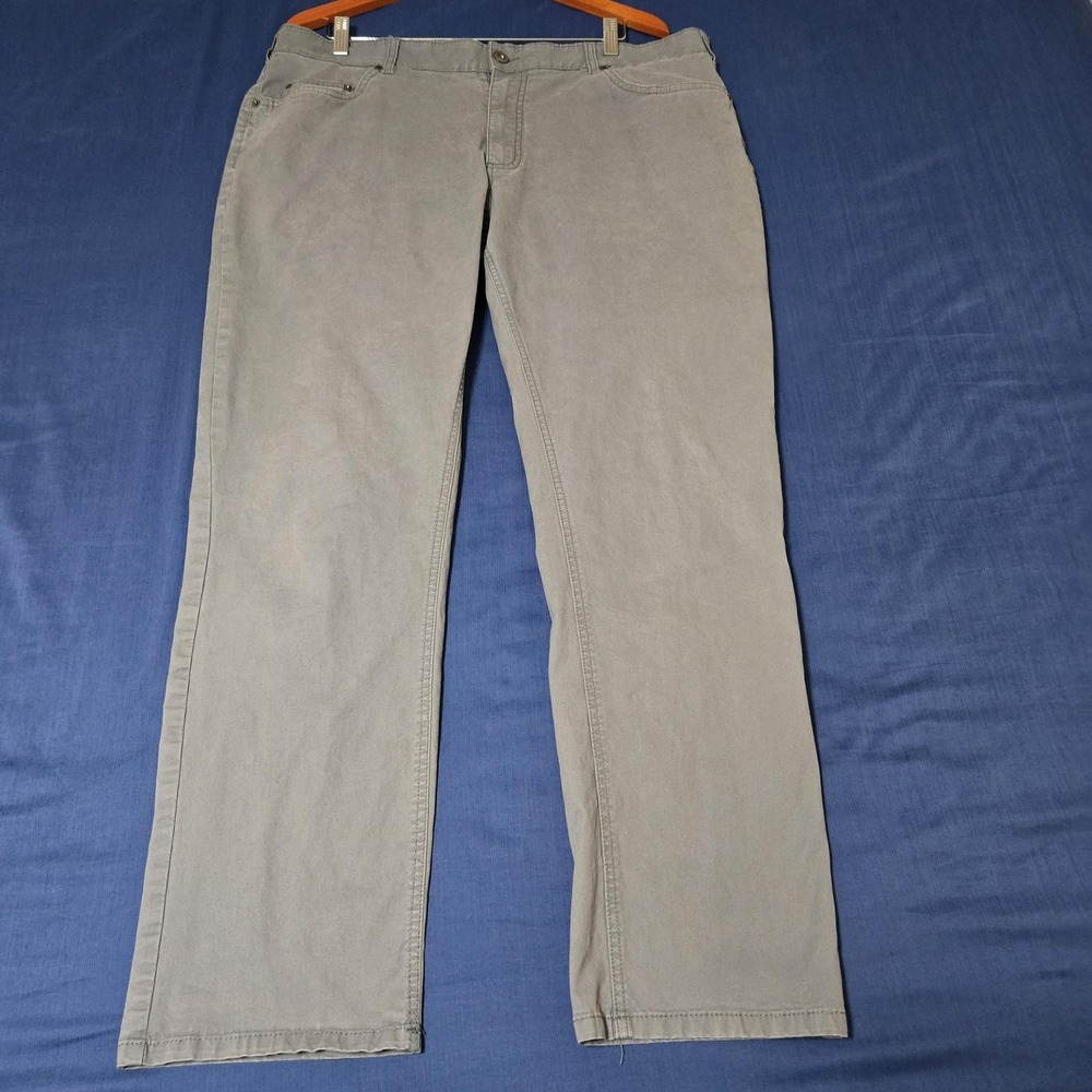 Member's Mark Pants Mens 40x32 Gray Mason 5 Pocket Straight‎ Fit Stretch Chino